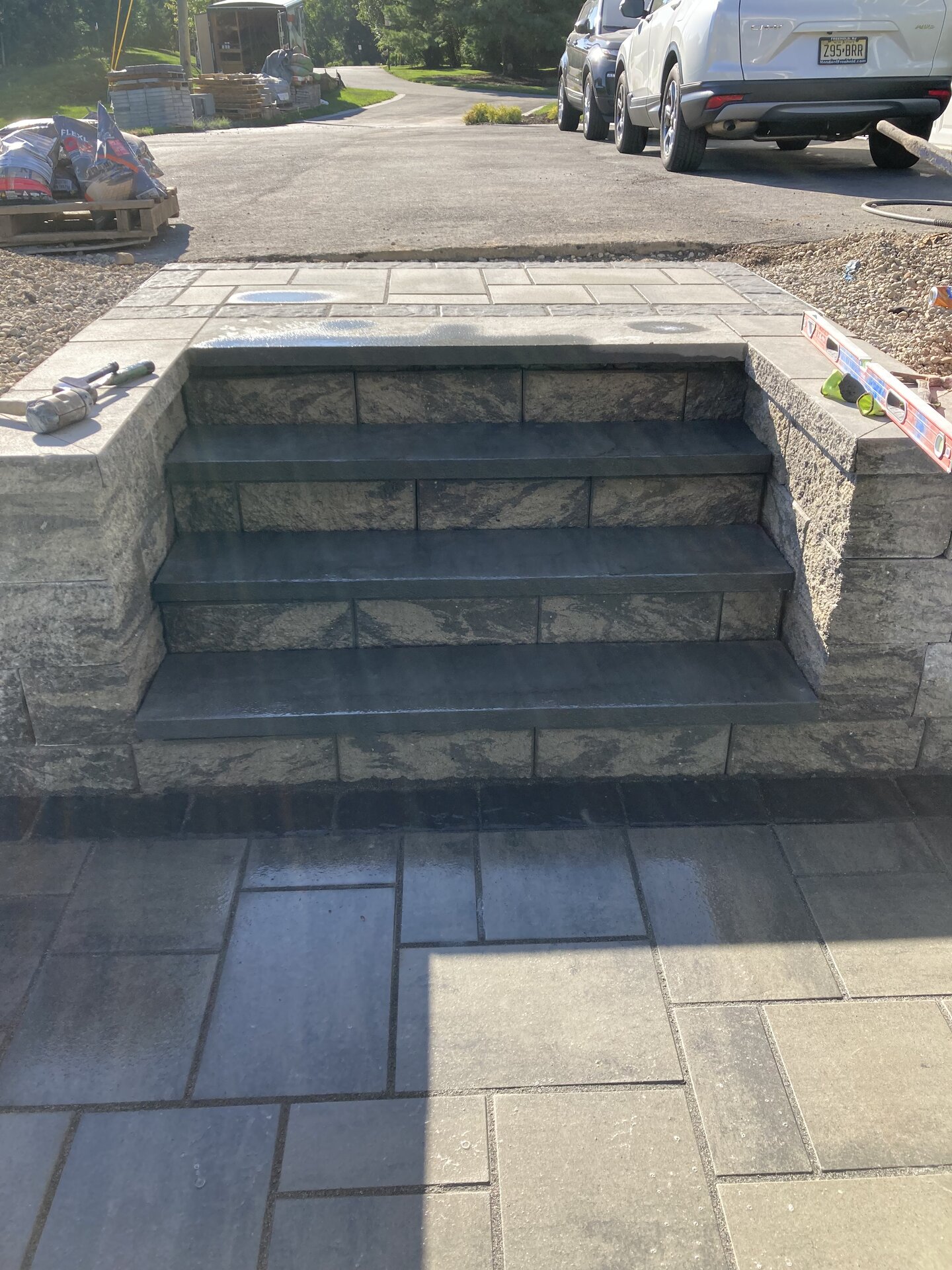 Stone Steps & Paver Landing